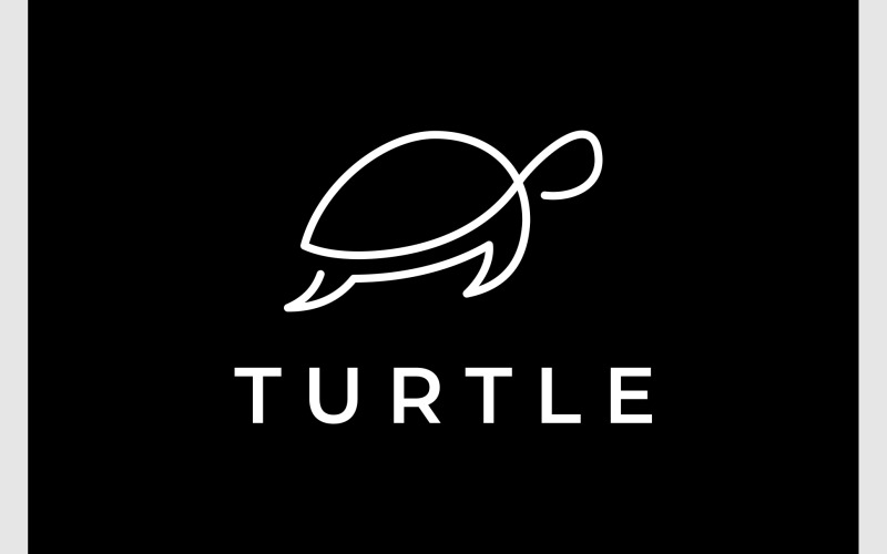 sea turtle tortoise line art logo original
