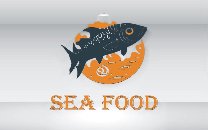 seafood logo template vector file original