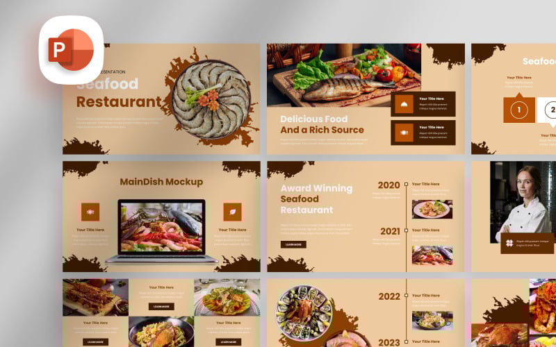seafood restaurant powerpoint template original