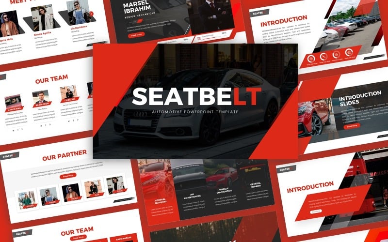 seatbelt automotive multipurpose powerpoint template original