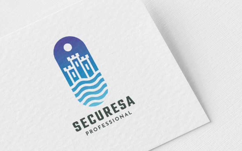 secure castle logo template original