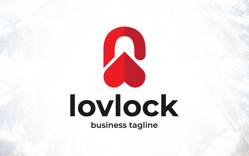 secure love lock logo design original