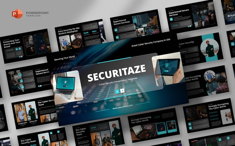 securitaze cyber security powerpoint template original