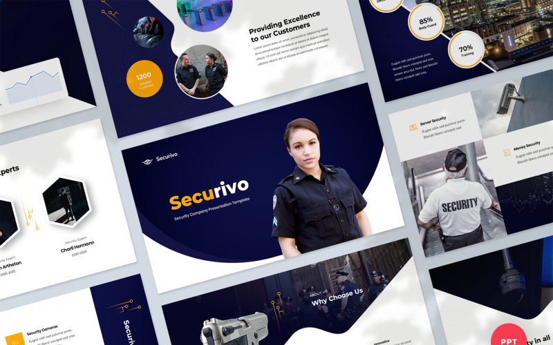 security company presentation powerpoint template original