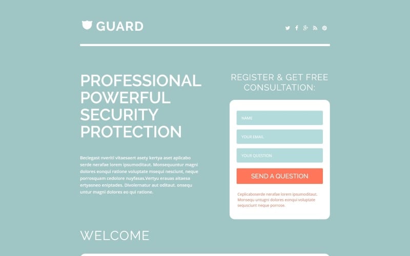 security responsive landing page template original