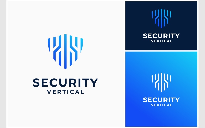 security shield vertical line logo original