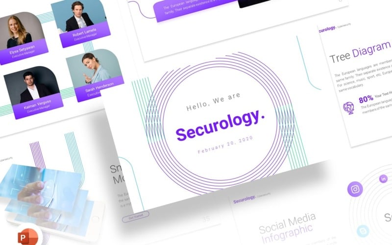securology cybersecurity presentation powerpoint template original