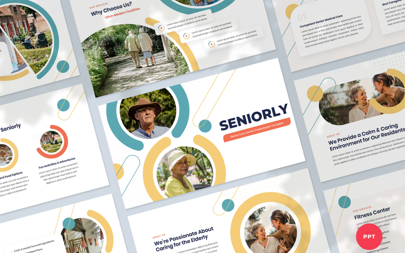 senior care center presentation powerpoint template original