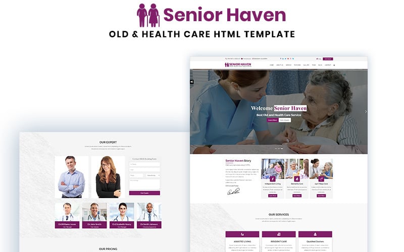 senior haven old amp health care html landing page template original