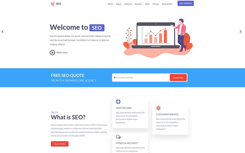 seo agency html landing page template original