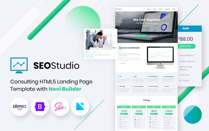 seo studio consulting html with novi builder landing page template original