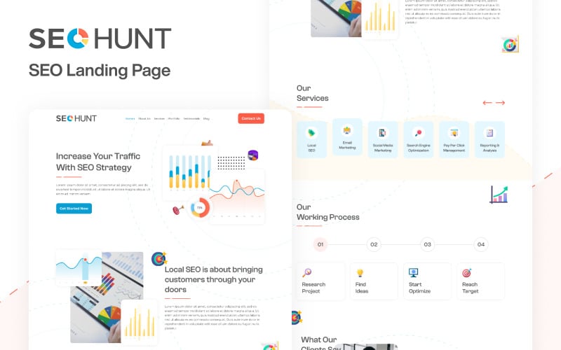 seohunt html landing page template original