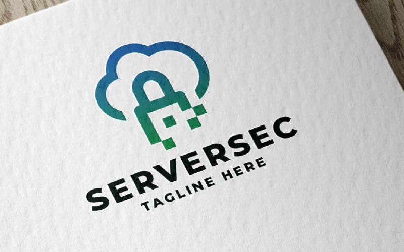 server security pro logo template original