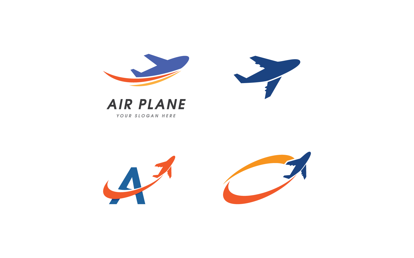 set of air plane illustration logo vector template original
