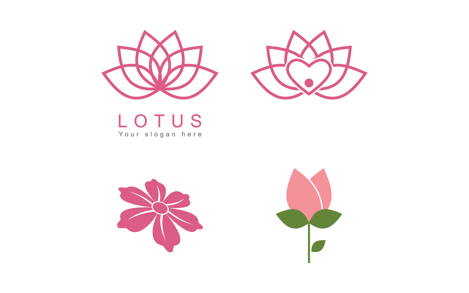 set of beauty lotus flowers illustration logo vector design original