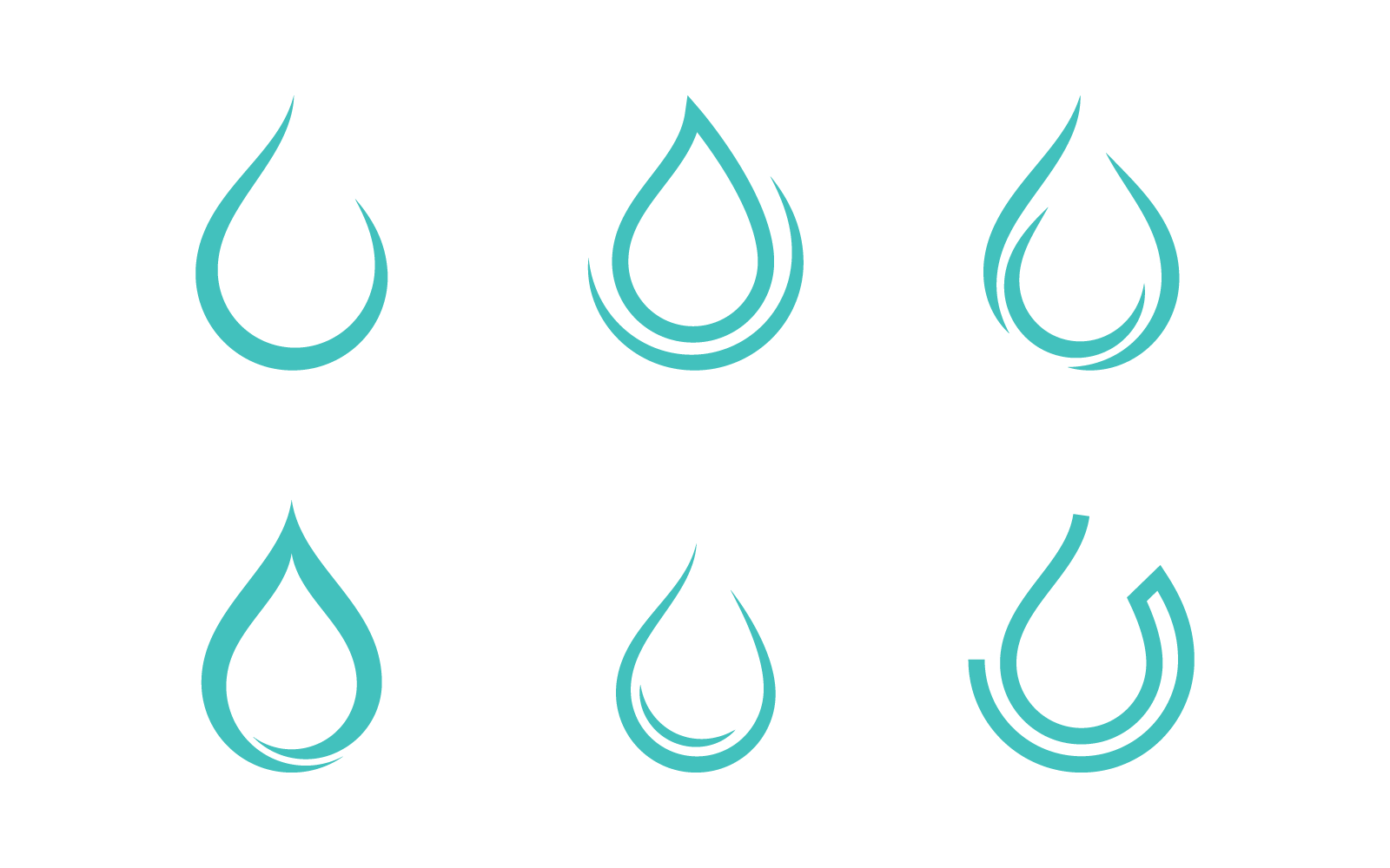set of water drop illustration logo vector design original
