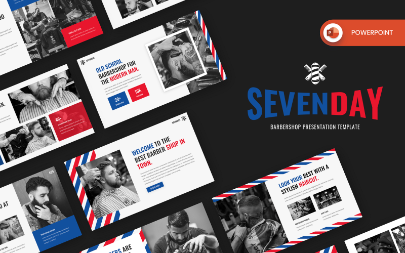 sevenday barbershop powerpoint template original