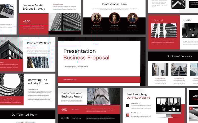 shadow red amp black business proposal powerpoint original