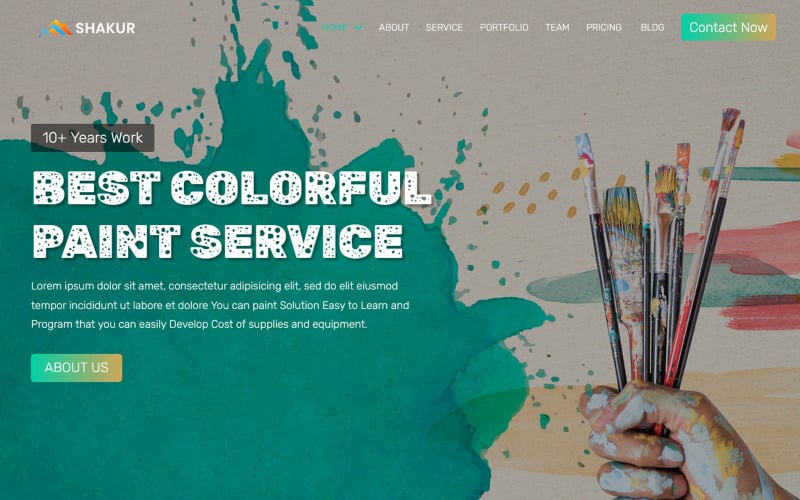 shakur painting service company landing page template original