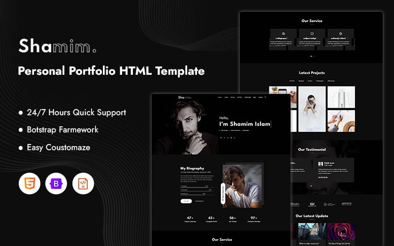 shamim personal portfolio website template original