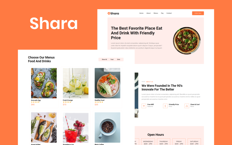 shara food amp drink landing page template original