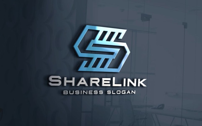 share link letter s logo template original