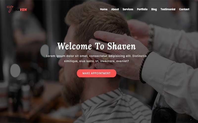 shaven barber shop html landing page template original