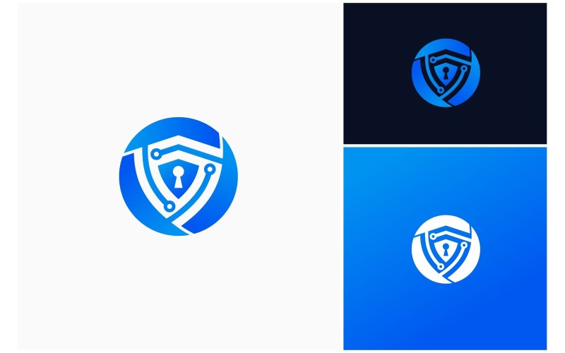 shield cyber security tech circle logo original