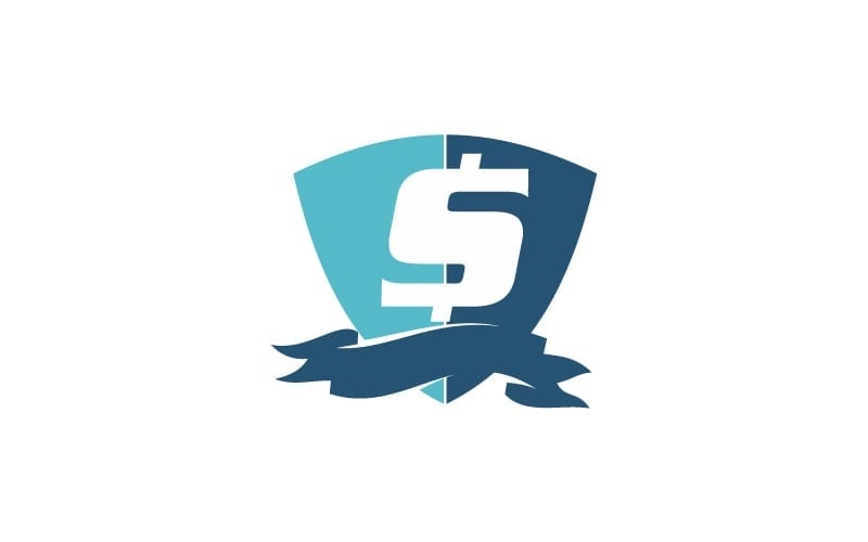 shield letter dollar logo template design original