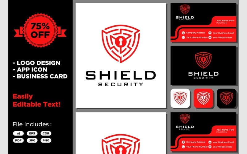 shield security cyber technology logo original