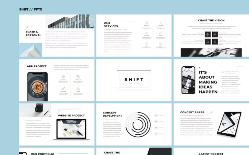 shift simple powerpoint template original