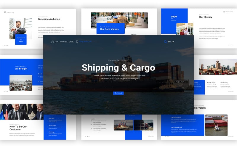 shipping amp cargo powerpoint template original