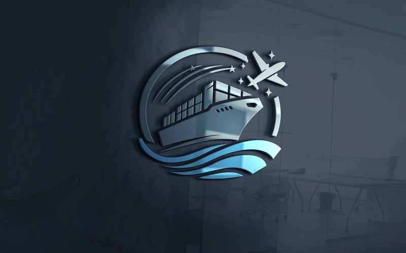 shipping company logo template vector original