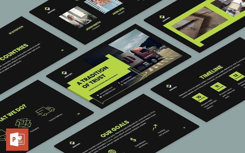 shipping presentation powerpoint template original