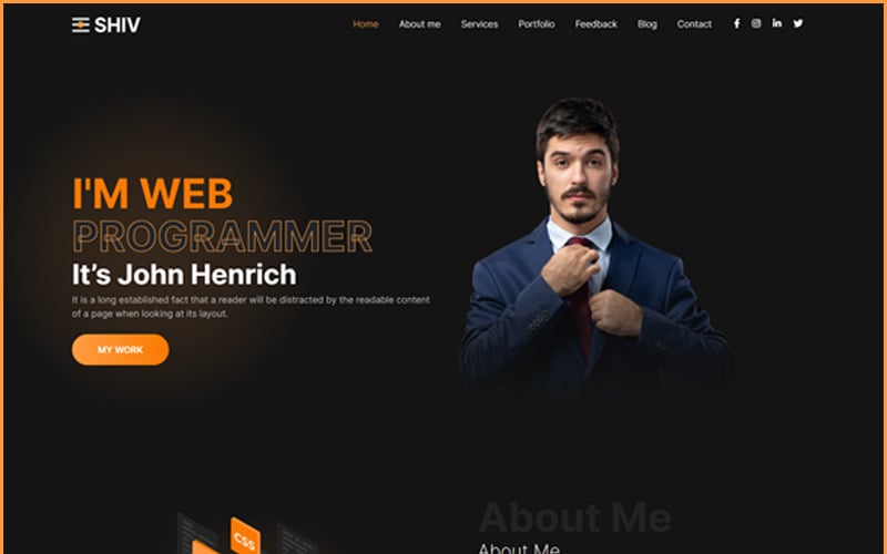 shiv personal one page portfolio bootstrap template original