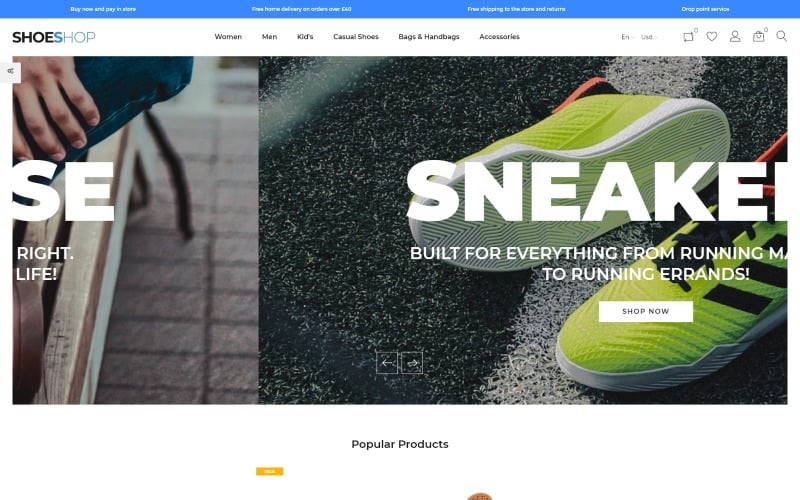 shoeshop boot shop prestashop theme original