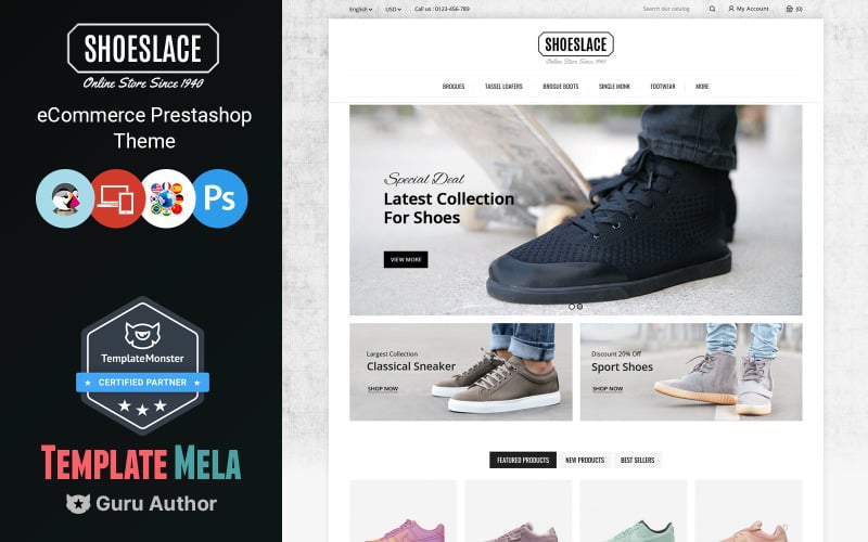 shoeslace footwear shop prestashop theme original