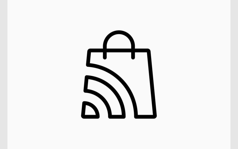 shop bag signal simple icon logo original