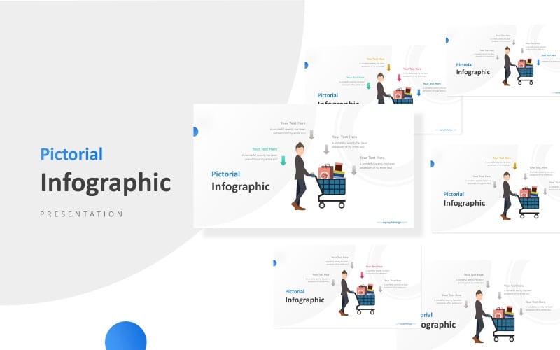 shoping cart with businessman infographic presentation powerpoint template original