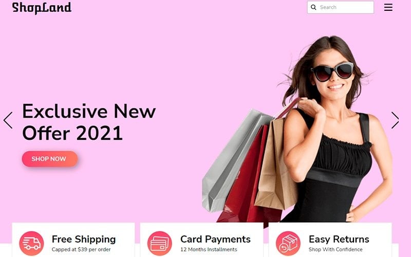 shopland landing page template original