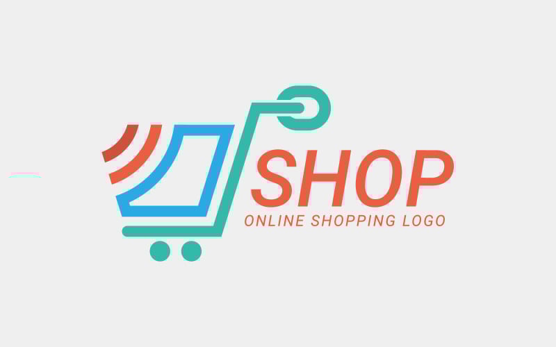 shopping logo design for e commerce website or e business concept for mouse cursor and shopping cart original