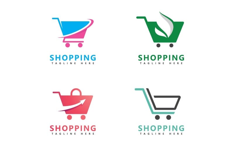 shopping vector logo design template v original