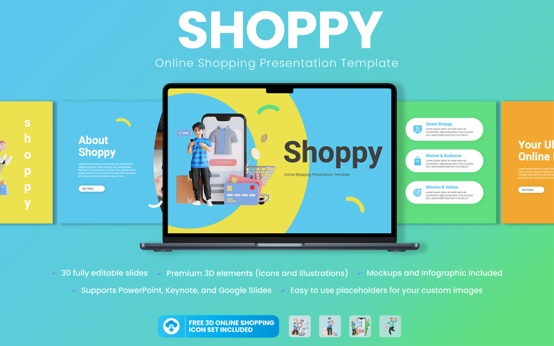shoppy online shopping presentation powerpoint template original