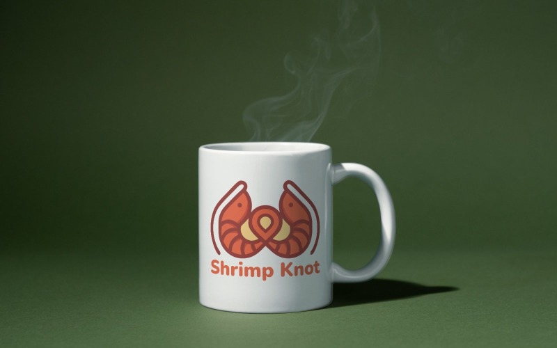shrimp knot logo design template original