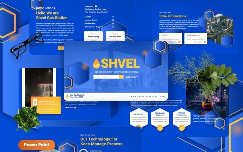 shvel gas station and petrol pump powerpoint template original