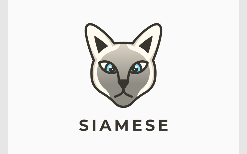 siamese cat cartoon illustration logo original