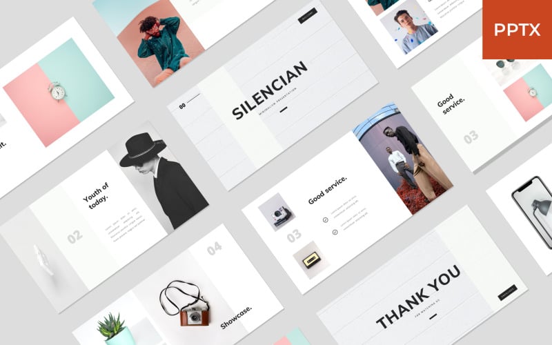 silencian modern minimalist powerpoint template original