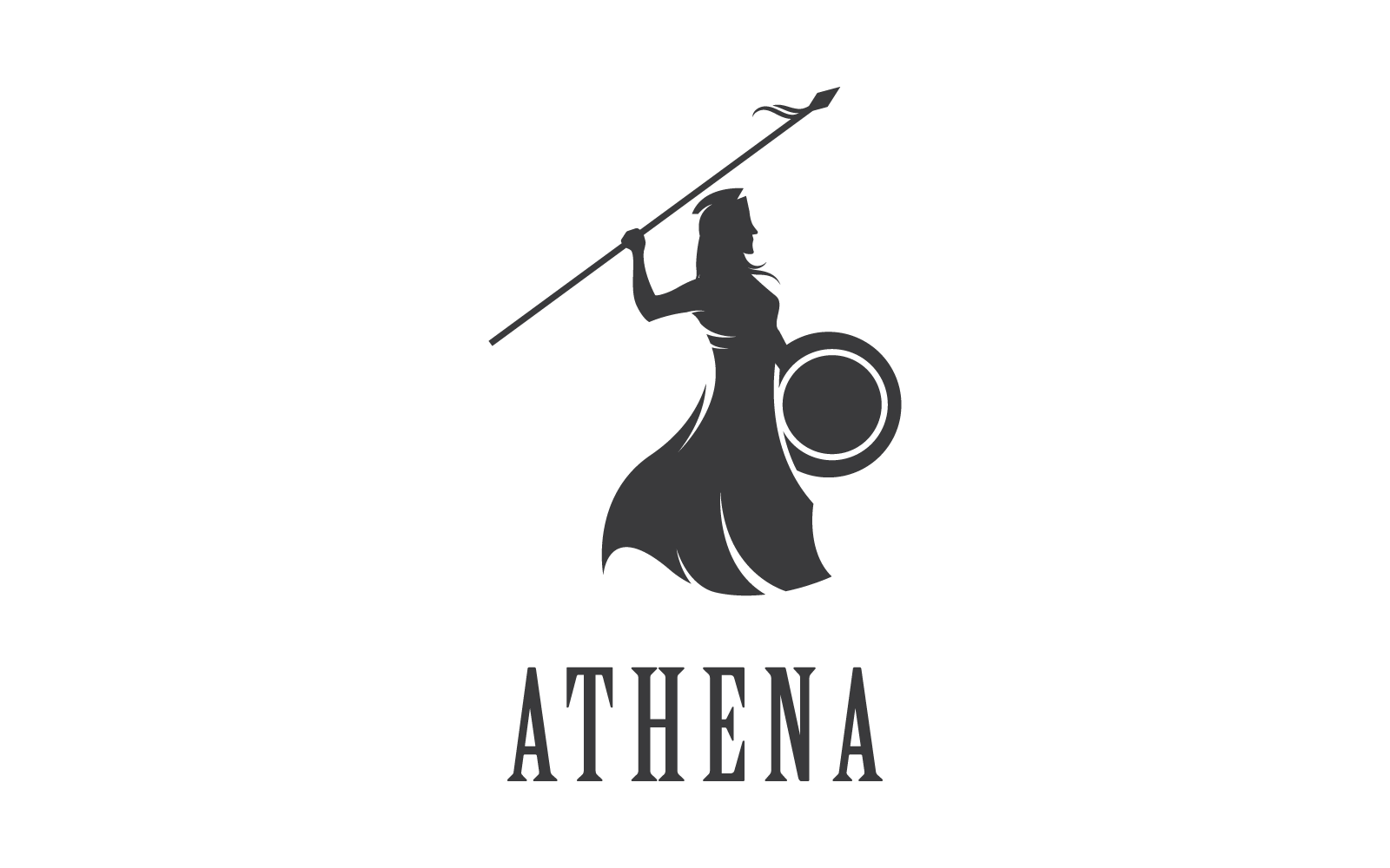 silhouette of athena logo vector design illustration template original