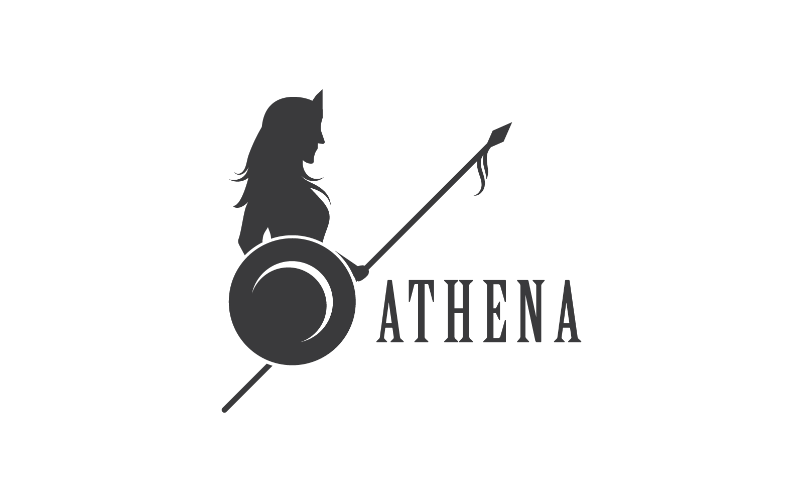 silhouette of athena logo vector icon template original
