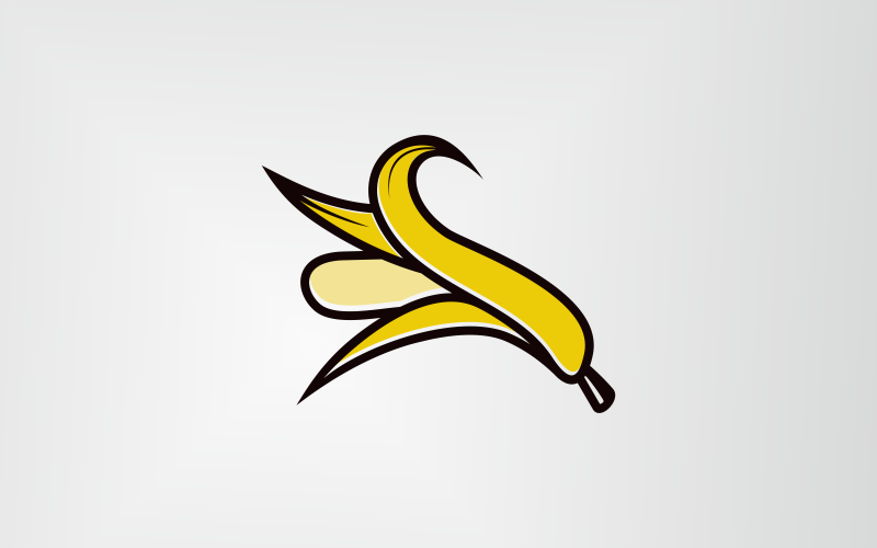 simple banana logo template original